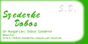 szederke dobos business card